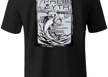 Palmyth Mens Fishing Shirts Short Sleeve UPF 50+ T-Shirt UV Sun Protection SPF Tee Quick Dry