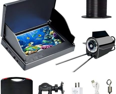 66ft Colitt Underwater Fishing Camera, 5in Fish Finder with Infrared Night Vision, Professional Fishing Aid, 220 Wide-Angle Lens