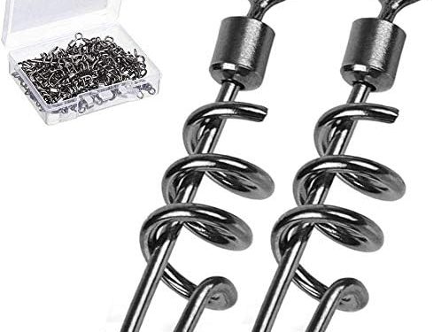 AMYSPORTS Fishing swivels Corkscrew snap swivels Fishing Tackle swivels Saltwater Freshwater Leader Lure jigs line Connector