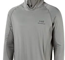 BASSDASH UPF 50+ Men’s Long Sleeve Fishing Shirt with Mask UV Neck Gaiter Hoodie