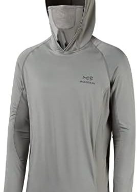 BASSDASH UPF 50+ Men’s Long Sleeve Fishing Shirt with Mask UV Neck Gaiter Hoodie