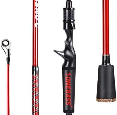 One Bass Fishing Rods,IM7 Graphite Spinning Rod & Casting Rod, 2 Pc Strong Quality Baitcasting Rod with Super Polymer Handle