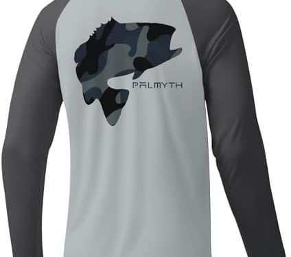 Palmyth Fishing Shirts for Men Long Sleeve Sun Protection UV UPF 50+ T-Shirts Performance Quick Dry