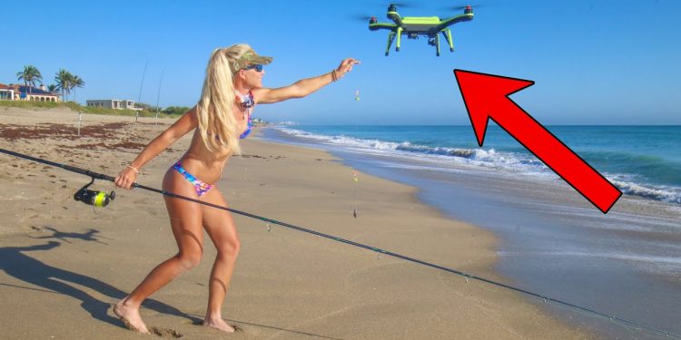 This Fishing Drone Just Changed Beach Fishing FOREVER! (Caught so many fish!)