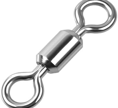 100 Pcs Fishing Swivels Saltwater, 100% 304 Stainless Steel Power Swivel Corrosion Resistance Barrel Swivels High Strength Freshwater Fishing Line Lure Leader Connectors