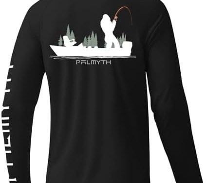 Palmyth Mens Fishing Shirts Long Sleeve Sun Protection Shirts UPF 50+ Rash Guard T-Shirt Tee