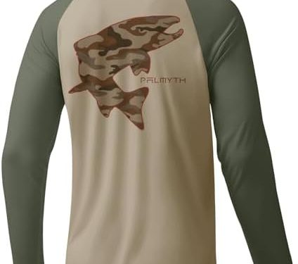 Palmyth Fishing Shirts for Men Long Sleeve Sun Protection UV UPF 50+ T-Shirts Performance Quick Dry