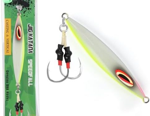 LITTMA Slow Pitch Jigs – Butterfly Vertical Speed Lure, Flat Fall Saltwater Fishing Jigs, Sinking Lead Metal, Glow Artificial Baits for Jigging