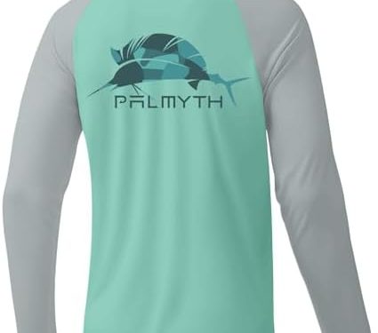Palmyth Fishing Shirts for Men Long Sleeve Sun Protection UV UPF 50+ T-Shirts Performance Quick Dry