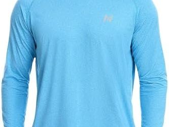 isnowood Mens UPF 50+ Fishing Shirts, Long Sleeve Sun Protection Hoodie, UV Rash Guard Shirt for Running Workout Hiking