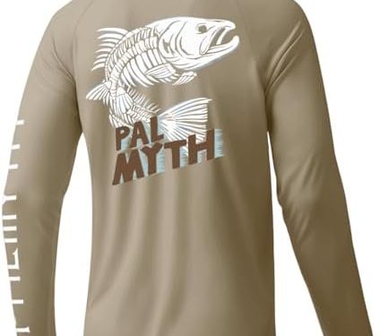Palmyth Mens Fishing Shirts Long Sleeve Sun Protection Shirts UPF 50+ Rash Guard T-Shirt Tee