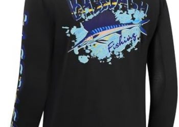 BASSDASH Men’s Graphic Shirts Long Sleeve Fishing Shirt UPF 50+ Moisture Wicking UV Sun Protection FS35M