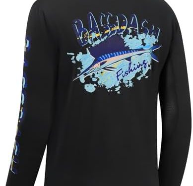 BASSDASH Men’s Graphic Shirts Long Sleeve Fishing Shirt UPF 50+ Moisture Wicking UV Sun Protection FS35M