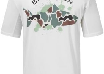 BASSDASH Men’s Graphic T-Shirts Short Sleeve Fishing Shirt UPF 50+ Moisture Wicking UV Sun Protection FS36M