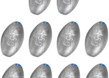 BLUEWING Egg Sinkers Fishing Weights Oval Shaped Fishing Sinkers Lead Fishing Sinker for Saltwater Fishing，1/8 oz to 7 oz