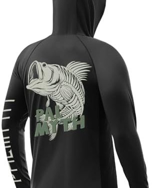 Palmyth Fishing Shirts for Men Long Sleeve Sun Protection Fishing Hoodie UPF 50+ UV Hooded Shirt Neck Gaiter