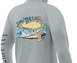 Palmyth Fishing Shirts for Men Long Sleeve Sun Protection Hoodie with UV UPF 50+ Neck Gaiter