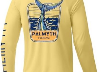 Palmyth Mens Fishing Shirts Sun Protection T-Shirts UV UPF 50+ Long Sleeve Rash Guard Tee