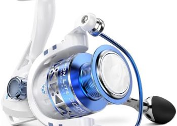 KastKing Centron & Centron Lite Spinning Reels, Size 500 is Perfect for Ice Fishing, Up to 17.5 Max Drag, 5.2:1 Gear Ratio, Ultra Smooth Powerful, CNC Aluminum Spool, 9+1 BB Light Weight