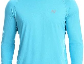 isnowood Mens UPF 50+ Fishing Shirts, Long Sleeve Sun Protection Hoodie, UV Rash Guard Shirt for Running Workout Hiking