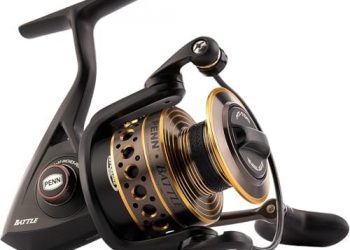 PENN Battle Spinning Reel Kit, Size 5000, Includes Reel Cover and Spare Anodized Aluminum Spool, Right/Left Handle Position, HT-100 Front Drag System