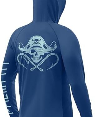 Palmyth Fishing Shirts for Men Long Sleeve Sun Protection Hoodie with UV UPF 50+ Neck Gaiter