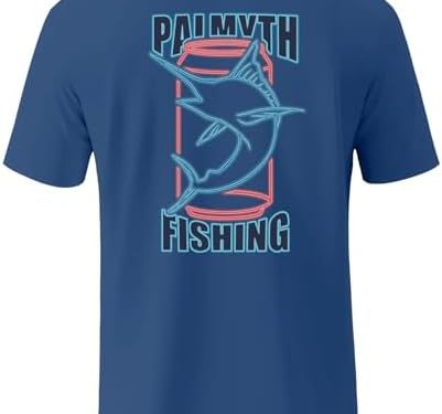 Palmyth Men’s Fishing Shirt Short Sleeve T-Shirt Sun Protection UV UPF 50+ Tee