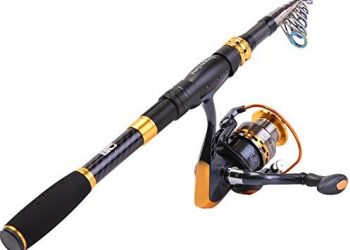 Sougayilang Fishing Rod Reel Combos Carbon Fiber Telescopic Fishing pole with Spinning Reel for Travel Saltwater Freshwater Fishing