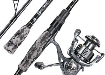 Sougayilang Fishing Rod and Reel Combo, Stainless Steel Guides Fishing Pole with Spinning Reel Combo for Bass Fishing
