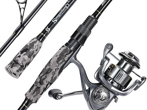 Sougayilang Fishing Rod and Reel Combo, Stainless Steel Guides Fishing Pole with Spinning Reel Combo for Bass Fishing