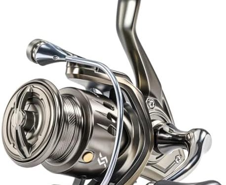 Sougayilang Spinning Reel – 5.2:1 Gear Ratio, 12+1 Bearings Freshwater Saltwater Fishing Reel, Ultra-Smooth CNC Aluminum Spool, Lightweight & Powerful for Bass Trout Salmon
