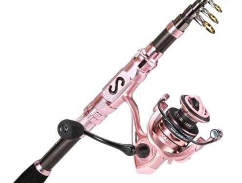 Sougayilang Telescopic Fishing Rod and Reel Combo, Collapsible Travel Fishing Pole and Spinning Fishing Reel, Fishing Gifts for Men/Women Adults