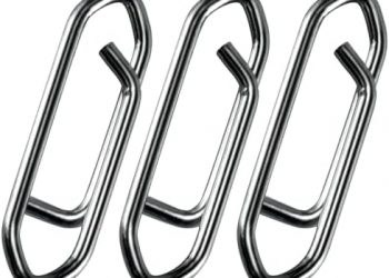 Alwonder 50-Pack Fishing Power Speed Clips, High Strength Stainless Steel Speed Clip for Fishing Lure Quick Change, Freshwater Saltwater Crankbait Popper Lures Quick Snap Connector Tackle