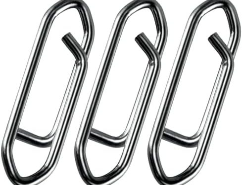 Alwonder 50-Pack Fishing Power Speed Clips, High Strength Stainless Steel Speed Clip for Fishing Lure Quick Change, Freshwater Saltwater Crankbait Popper Lures Quick Snap Connector Tackle
