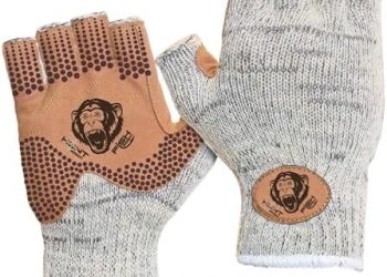 Fish Monkey Wool Winter Cold Ice Fishing Glove with Four Way Stretch and Non-Slip Superior Grip for Women and Men