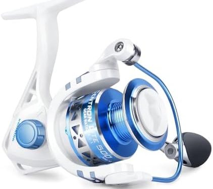 KastKing Centron & Centron Lite Spinning Reels, Size 500 is Perfect for Ice Fishing, Up to 17.5 Max Drag, 5.2:1 Gear Ratio, Ultra Smooth Powerful, CNC Aluminum Spool, 9+1 BB Light Weight