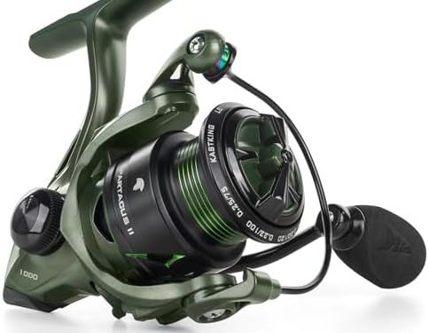 KastKing Spartacus II Spinning Reel – Sealed Carbon Fiber 22LBs Max Drag – 7+1 Stainless BB for Saltwater&Freshwater – 5.2:1 Gear Ratio – Size 500&1000 Perfect for Ice Fishing