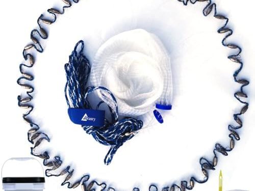 Drasry Saltwater Fishing Cast Net for Bait 3/8 1/4 or 1/2 with Heavy Sinkers Fish Trap Throw Net. Size 3ft/4ft/5ft/6ft/7ft/8ft/9ft/10ft Radius Freshwater Nets