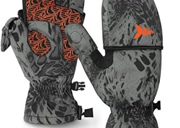 KastKing PolarBlast Convertible Ice Fishing Gloves Cold Weather Mittens and Fingerless Gloves with 3M Thinsulate Ideal for Ice Fishing, Photography