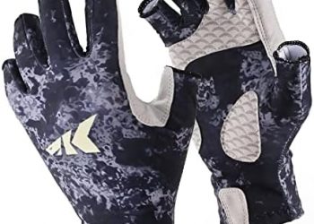 KastKing La Sal Fishing Gloves UPF50+ Sun Gloves UV Protection Fingerless Gloves Men Women for Outdoor, Kayaking, Rowing, Paddling, Canoeing, Hunting