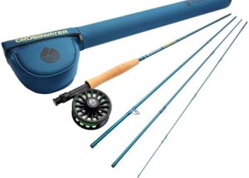 Redington Crosswater Fly Fishing Outfit – 4-Piece Fly Rod with Crosswater Reel, Rio Mainstream Fly Line & Zippered Travel Case – Complete Starter Kit