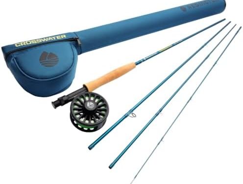 Redington Crosswater Fly Fishing Outfit – 4-Piece Fly Rod with Crosswater Reel, Rio Mainstream Fly Line & Zippered Travel Case – Complete Starter Kit