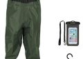 TIDEWE Bootfoot Chest Wader, 2-Ply Nylon/PVC Waterproof Fishing Hunting Waders with Boot Hanger for Men Women Green Brown