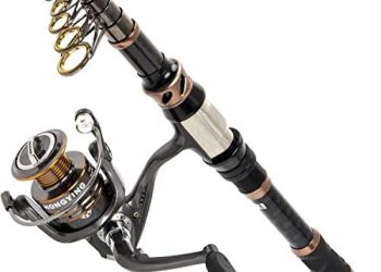 PLUSINNO Fishing Rod and Reel Combo with Telescopic Fishing Pole, Portable Travel Fishing Rods Kit with Tackle Box Carrier Bag & Manuals, Fishing Gear Tool Kit for Freshwater, Fishing Gifts for Men