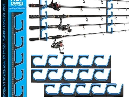 PLUSINNO H5P Fishing Rod Holders for Garage Wall/Ceiling Fishing Rod Holder